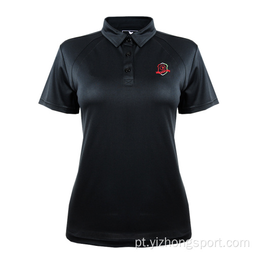 Camisa polo Moisture Wicking Dry Fit preta